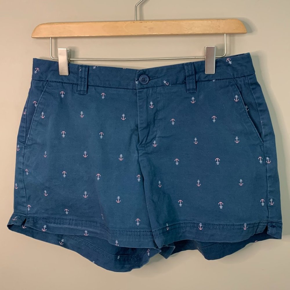 Nautical Navy Anchor Shorts Magellan Women's Size‎ 8